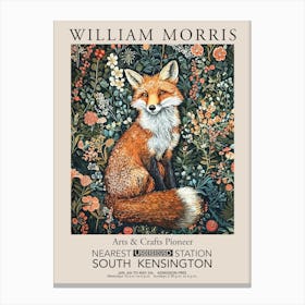 William Morris Prints Fox Wild Flowers Christmas Gift Winter Vintage Canvas Print