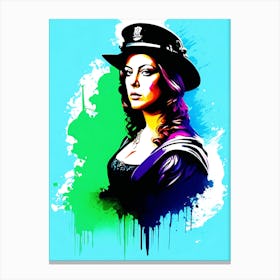 Beautiful Policewoman Canvas Print