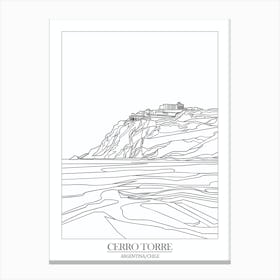 Cerro Torre Argentina Chile Line Drawing 2 Poster Canvas Print