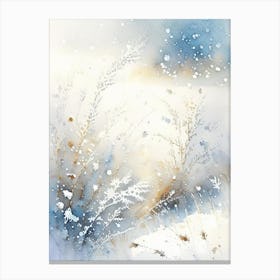 Snowflakes On A Field, Snowflakes, Storybook Watercolours 5 Canvas Print