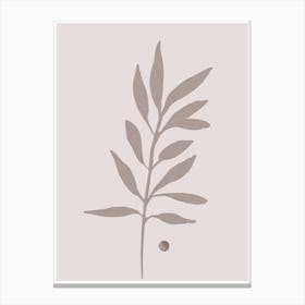 Taupe Simple Botanical Canvas Print