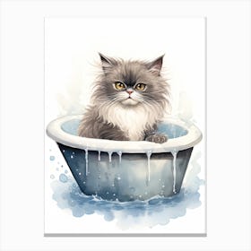 Himalayan Cat In Bathtub Bathroom 3 Canvas Print