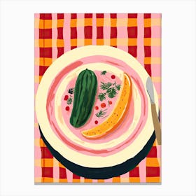 A Plate Of Pumpkins, Autumn Food Illustration Top View 22 Canvas Print