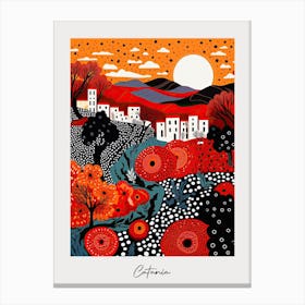 Poster Of Catania, Italy, Illustration In The Style Of Pop Art 2 Canvas Print