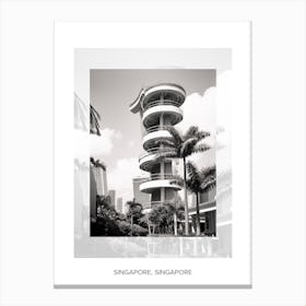 Poster Of Singapore, Singapore, Black And White Old Photo 4 Canvas Print