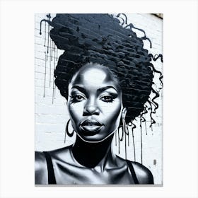 Graffiti Mural Of Beautiful Black Woman 303 Canvas Print