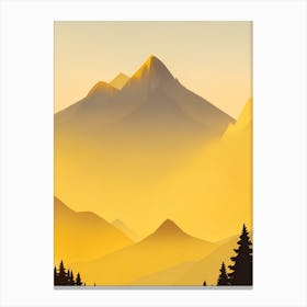 Misty Mountains Vertical Composition In Yellow Tone 35 Canvas Print