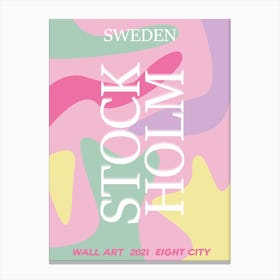 Stockholm Wall Eight City Canvas Print