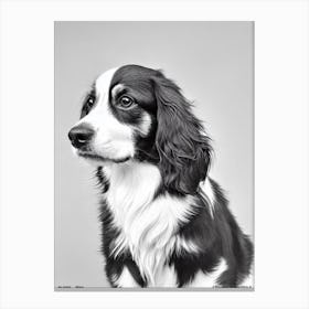 Nederlandse Kooikerhondje B&W Pencil dog Canvas Print