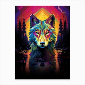 Wolf Geometric Abstract 2 Canvas Print
