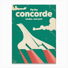 Fly The Concorde London New York Vintage  Canvas Print