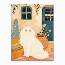 Turkish Angora Storybook Illustration 2 Canvas Print