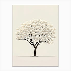 Magnolia Tree Pixel Illustration 1 Canvas Print