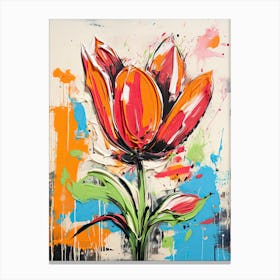 Neo-Expressionist Oasis: Tulip Floral Dreamscape Canvas Print