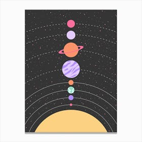 Solar System Bright Pastel 1 Canvas Print