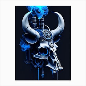 Animal Skull Blue 1 Stream Punk Canvas Print