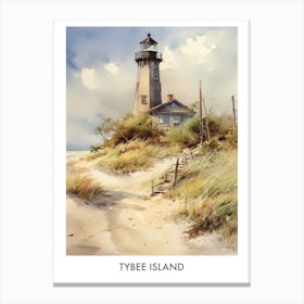 Tybee Island Watercolor 2travel Poster Canvas Print