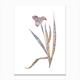 Stained Glass Tiger Flower Mosaic Botanical Illustration on White Canvas Print