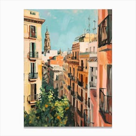 Kitsch Barcelona Painting 4 Canvas Print