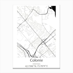 Colonie,United States Minimalist Map 1 Canvas Print