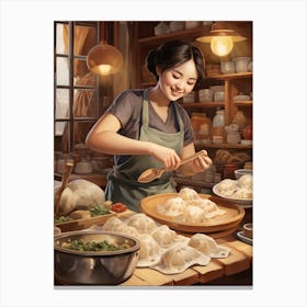 Dumpling Making Chinese New Year 19 Canvas Print