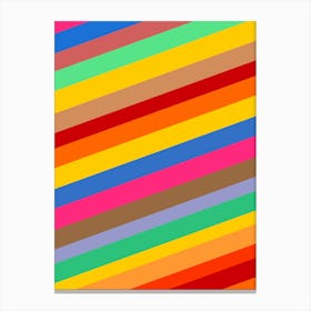 Rainbow Retro lines Pattern Canvas Print