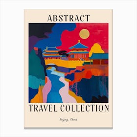 Abstract Travel Collection Poster Beijing China 3 Canvas Print