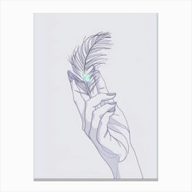 Feather In A Hand Canvas Print