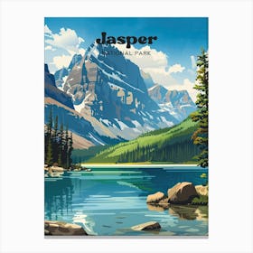 Jasper National Park Banff Canada Digital Travel Art Stampe su tela