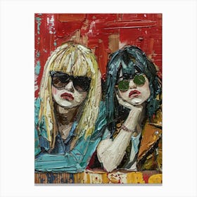 Two Girls In Sunglasses Canvas Print