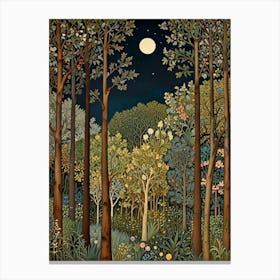 William Morris Forest At Night 6 Canvas Print