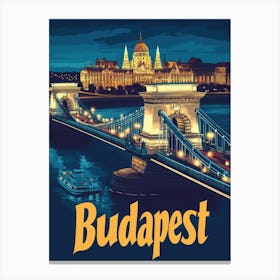 Aihrgdesign A Vintage Travel Poster Of Budapest 1 Canvas Print