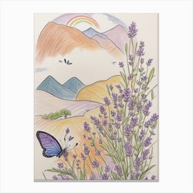 Lavender And Butterflies Canvas Print