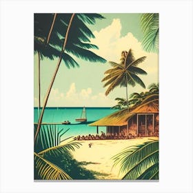 Pemba Island Tanzania Vintage Sketch Tropical Destination Canvas Print