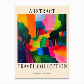 Abstract Travel Collection Poster Monteverde Costa Rica 1 Canvas Print