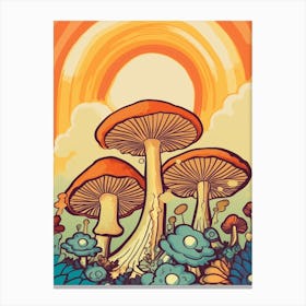 Retro Mushrooms 9 Canvas Print