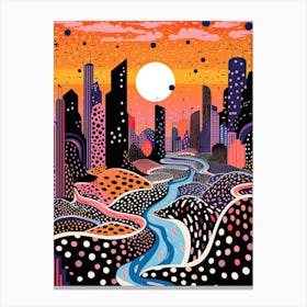 Dubai, Illustration In The Style Of Pop Art 1 Canvas Print