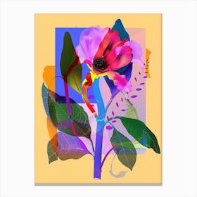 Everlasting Flower 1 Neon Flower Collage Canvas Print