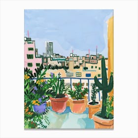 Travel Poster Happy Places Tel Aviv 2 Canvas Print