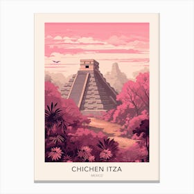 Chichen Itza Mexico Travel Poster Canvas Print