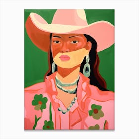 Abstract Painted Floral Cowgirl Canvas Print