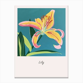 Lily 2 Square Flower Illustration Poster Canvas Print