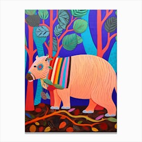 Maximalist Animal Painting Capybara 3 Canvas Print