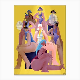Girl Show In Yellow Canvas Print