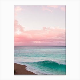 Galley Bay Beach, Antigua Pink Photography 1 Canvas Print