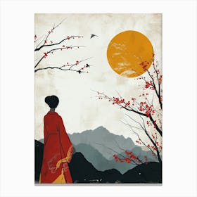 Asian Woman, Minimalism Japan Canvas Print