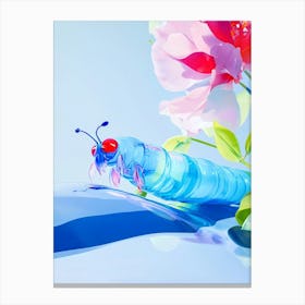 Blue Caterpillar Canvas Print