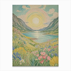 Sunrise Over The Lake Canvas Print