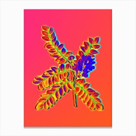 Neon Clammy Locust Botanical in Hot Pink and Electric Blue n.0122 Canvas Print