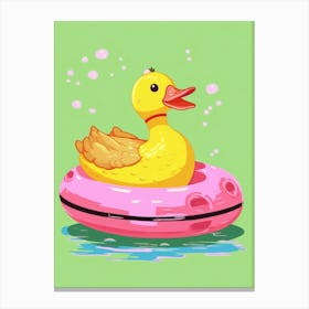 Duck In The Pool Canvas Print